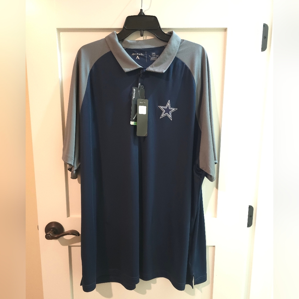 Antigua Men's Dallas Cowboys  Polo in Navy and Gray